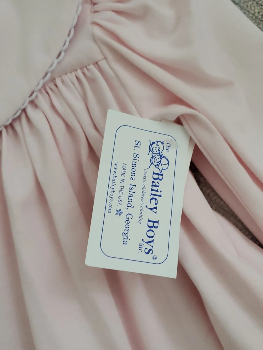 NWT The Bailey Boys Light Pink Long Sleeve Classic Collared Dress Sz24m